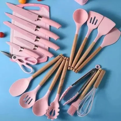 Kit Completo Jogo Utensílios de Cozinha Luxo 19 Peças