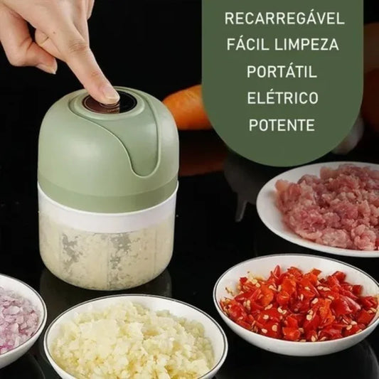 Mini Processador Elétrico de Alimentos Portátil