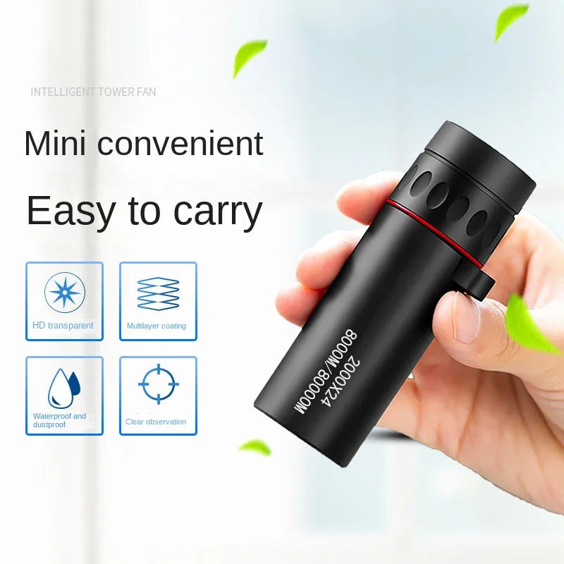 Telescópio monocular hd 2000x24, mini telescópio portátil para celular com suporte para acampamento ao ar livre, caça, observação de pássaros