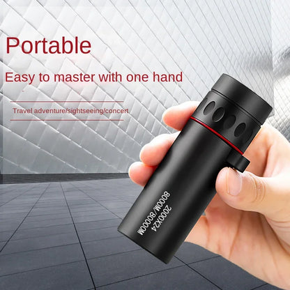 Telescópio monocular hd 2000x24, mini telescópio portátil para celular com suporte para acampamento ao ar livre, caça, observação de pássaros