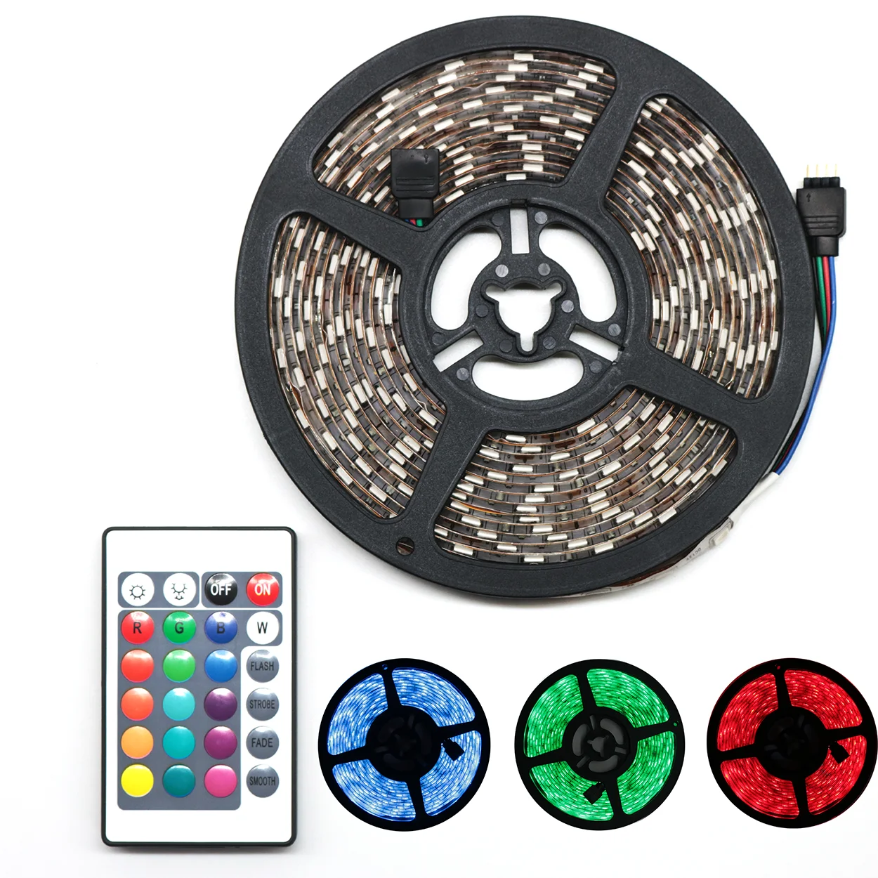 Fita Led Rgb 5050 Rolo 5m Ip65 + Controle + Fonte 12v Bivolt